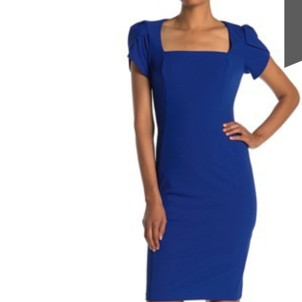 NWT-Womens Donna Morgan Short Sleeve Crepe Dress